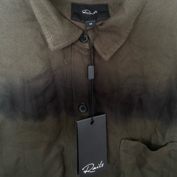 NWT Rails Hunter shirt Olive Black Tie Dye Top long sleeves Rayon Size Medium - Picture 8 of 8